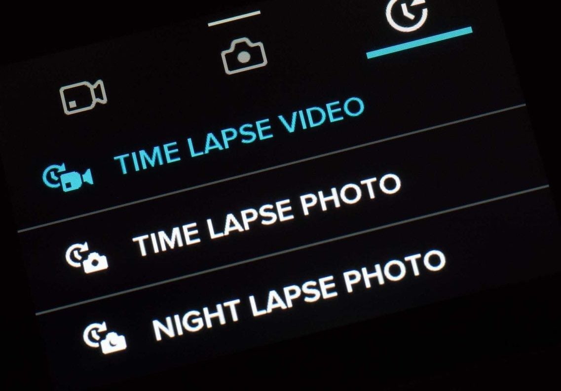 GoPro Hero5 Time Lapse Video screen