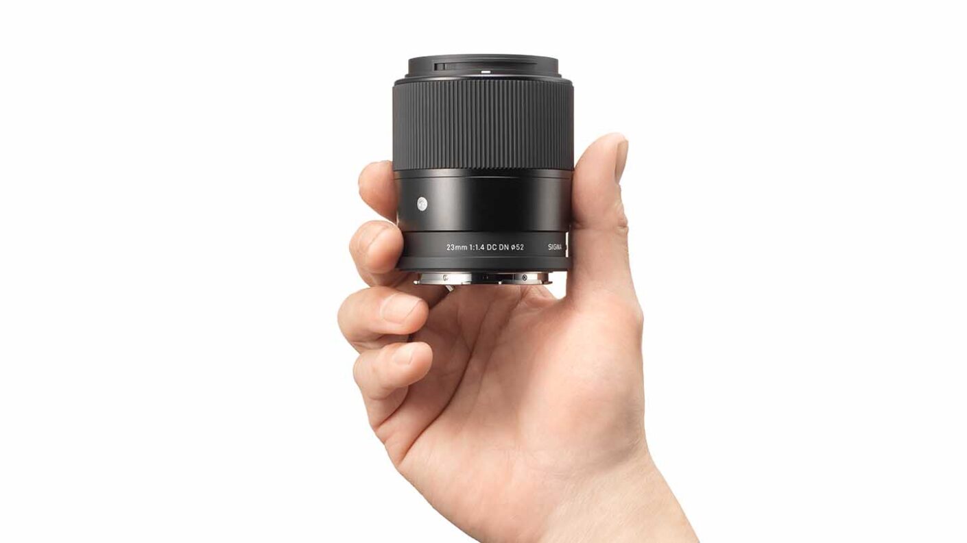 Three new Sigma lenses announced for mirrorless cameras - Sigma 23mm F1-4 DC DN C in a hand